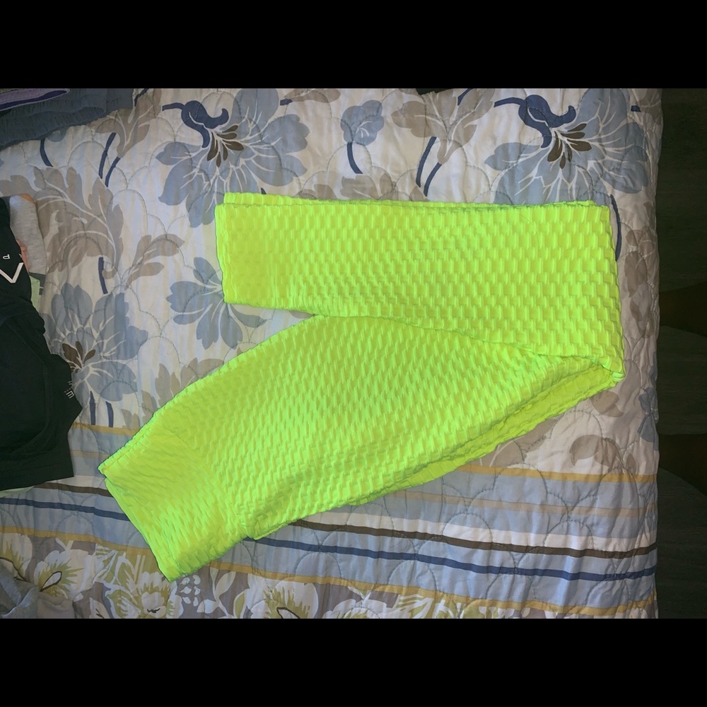 Neon yellow leggings